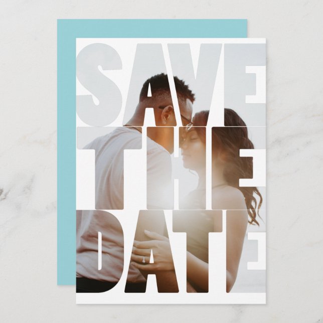 Anúncio Salvar A Data Foto Personalizada Moderna (Frente/Verso)