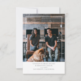 Anúncio Salvar a Data Moderna da Cinza Personalizada Branc