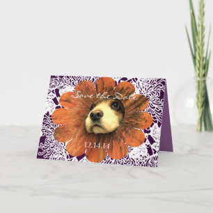 Anúncio Salve a data do amor saindo de uma flor