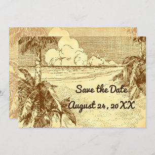 Anúncio Salve a data personalizada de edificação da praia 