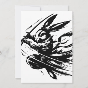 Anúncio Samurai Bunny Black Ink Warrior Rabbit