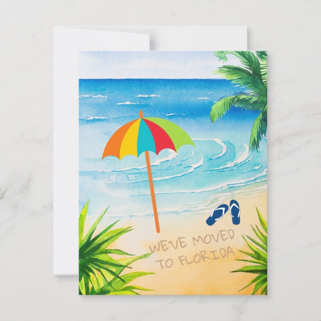 Anúncio Sandy Beach Palm Trees que mudamos para a Flórida (Frente)