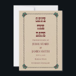 Anúncio Save The Date Flat Announcement Card<br><div class="desc">Save the date for your western wedding!</div>