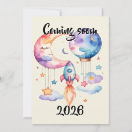 Anúncio Schwangerschaft verkünden Aquarell Heißluftballon 