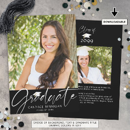 Anúncio Script 2 Fotografias do Formando Moderno - Branco 