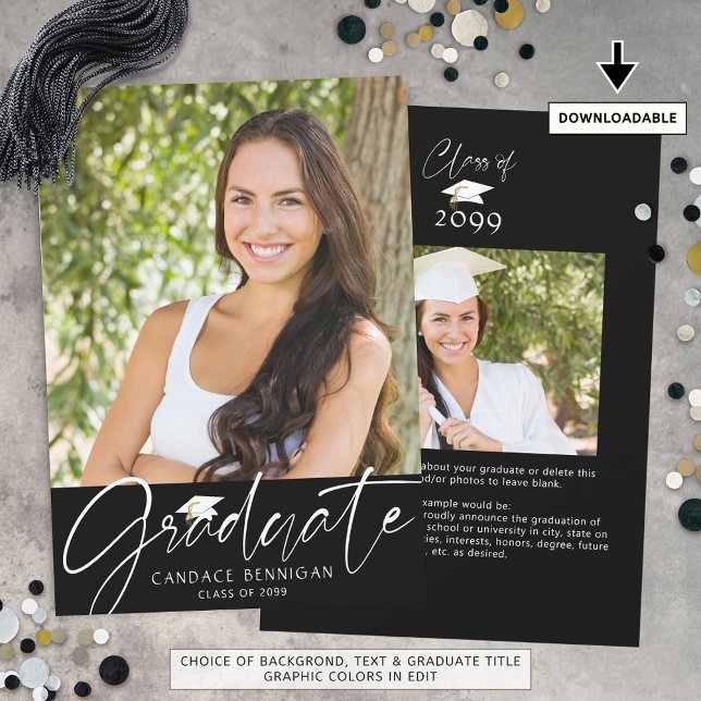 Anúncio Script 2 Fotografias do Formando Moderno - Branco  (Criador carregado)