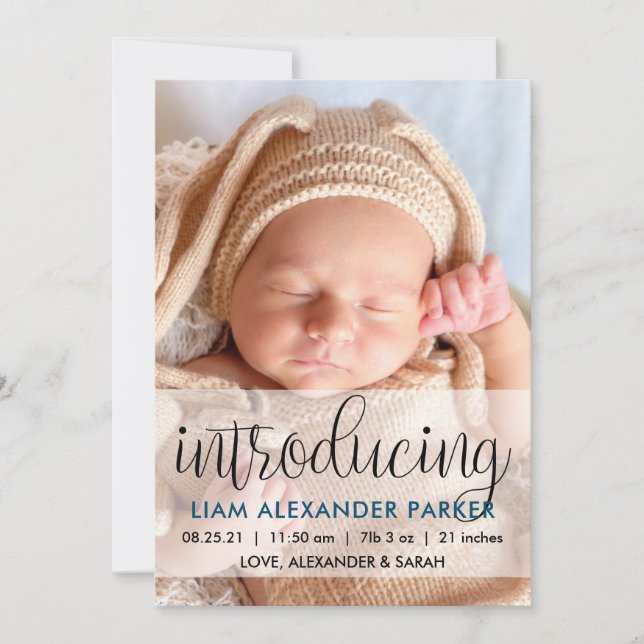 Anúncio Script Apresentando Foto Do Bebê Azul Escuro (Frente)