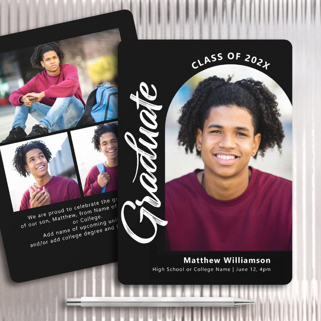 Anúncio Script de Arco Negrito para Graduação Branca 4 Fot (Criador carregado)