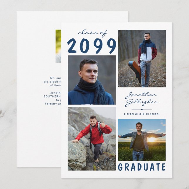 Anúncio Script de Colagem de Foto de Graduação Mínima 5 (Frente/Verso)