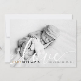 Anúncio Script de Foto de Bebê Moderno Amor Corações de Ou