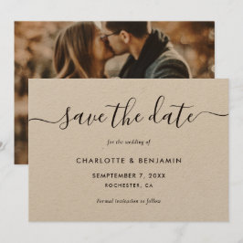 Anúncio Script Elegante De Casamento De Foto De Papel Kraf