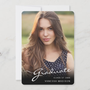 Anúncio Script Elegante do Formando Moderno Foto Trendy