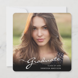 Anúncio Script Elegante do Formando Moderno | Foto Trendy