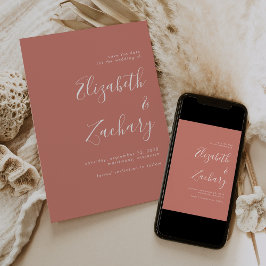 Anúncio Script Minimalista Moderna Terracota Save the Date