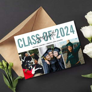 Anúncio Segundo grau Graduação 3 Teal de Foto