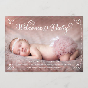 Anúncio Seja bem-vindo, Baby Sweetly, Frame Birth Announin