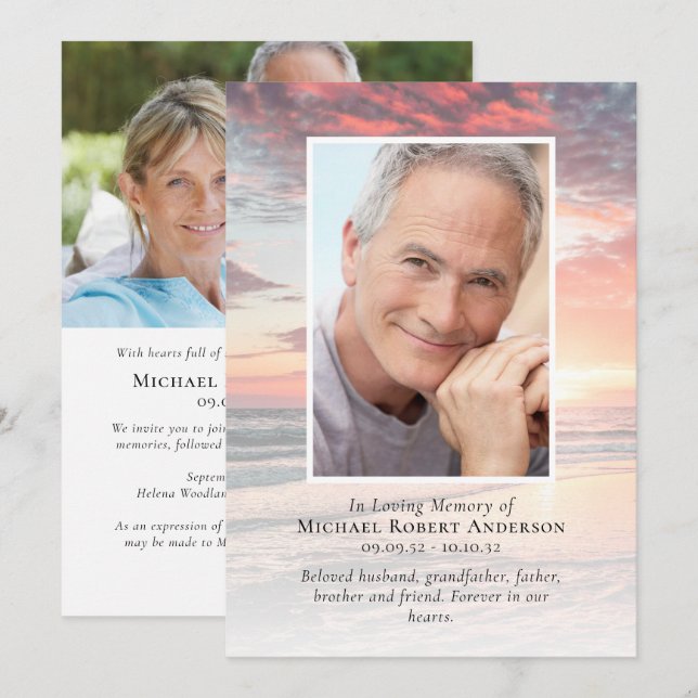 Anúncio Serviço Memorial de Fotografias Sunset (Frente/Verso)