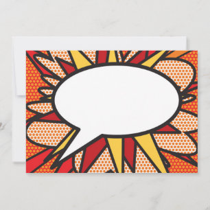 Anúncio Seu Balão de Fala de Mensagem Diversão Retro Quadr