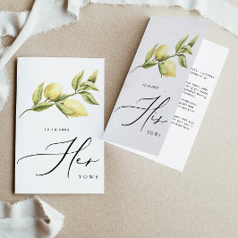 Anúncio Seu Vows Yellow Lemon Weds Card