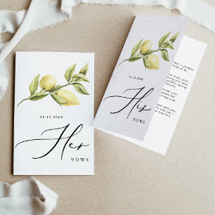 Anúncio Seu Vows Yellow Lemon Weds Card