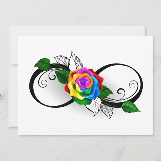 Anúncio Símbolo de Infinito com Rosa Arco-íris (Frente)