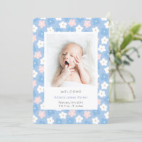 Simples Azul Floral Aquarela
