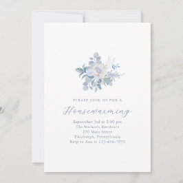 Anúncio Simples Blue Floral Novo Partido do Aquecimento Do