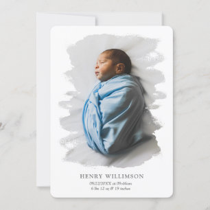 Anúncio Simples de Nascimento de Foto do Traço do