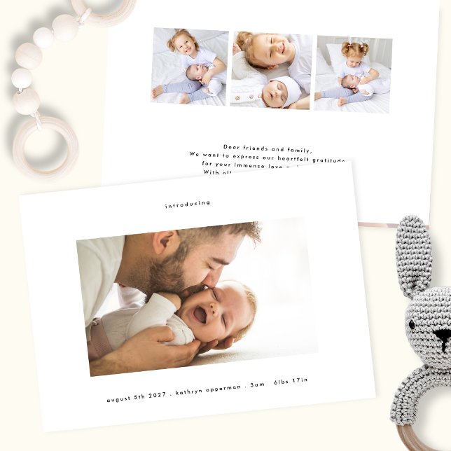 Anúncio simples e elegante apresentando o bebê fotográfico (Criador carregado)