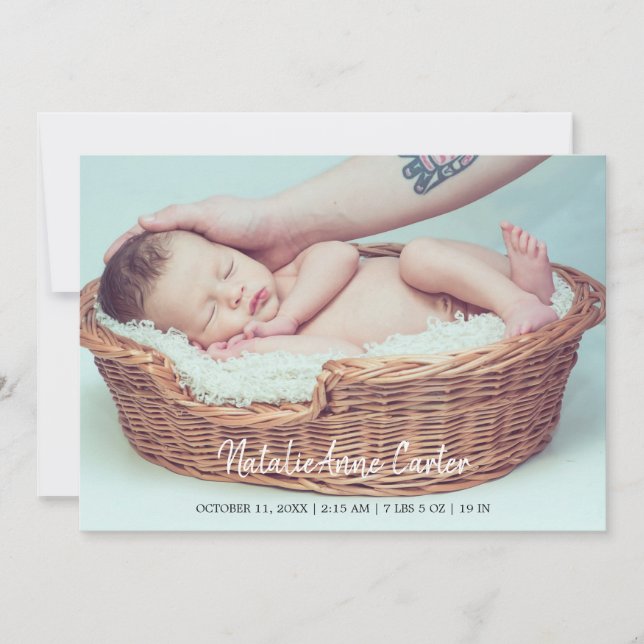 Anúncio Simples Escrita Elegante Recém-Nascido Chic Minima (Frente)