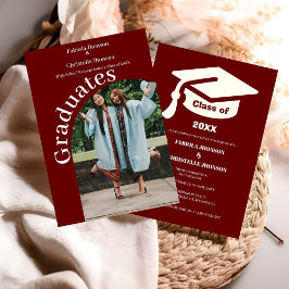 Anúncio Simples script burgundy de dupla graduação