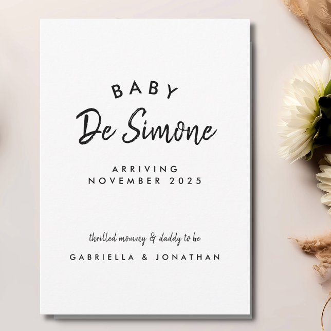 Anúncio Simples Tipografia Preto e Branco de Gravidez (Criador carregado)