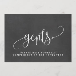 Anúncio Sinal de Banheiro de Casamento de Gents - Caligraf