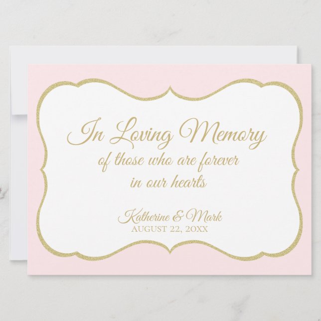 Anúncio Sinal de Casamento Memória Amorosa Dourado e Rosa (Frente)
