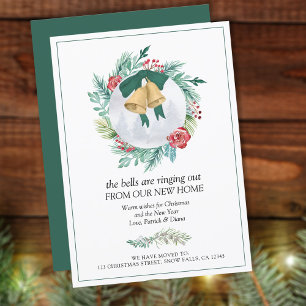 Anúncio Sinos Tocando Coroa de Natal Nova Mudança de Casa