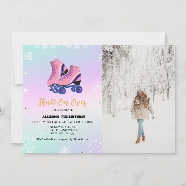 Anúncio Skate De Aniversário De Ice Em Pé De Inverno Sobre (Frente)