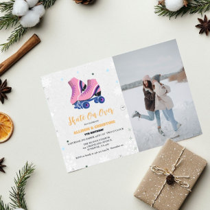 Anúncio Skate de Aniversário do Ice Skating Twating Winter