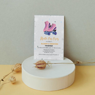 Anúncio Skate de Aniversário do Ice Skating Twating Winter