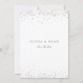 Anúncio Snowflakes De Script Elegante Salve A Placa Date