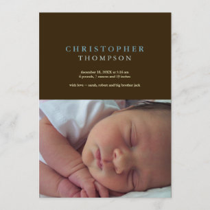 Anúncio Sofisticação sólida Foto azul-marrom nascimento