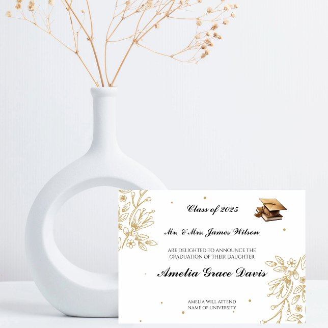 Anúncio sofisticado de Graduação Dourada (Criador carregado)