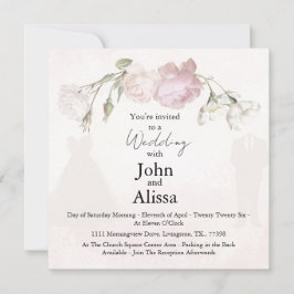 Anúncio Soft Pink Roses & Bride and Groom Collection