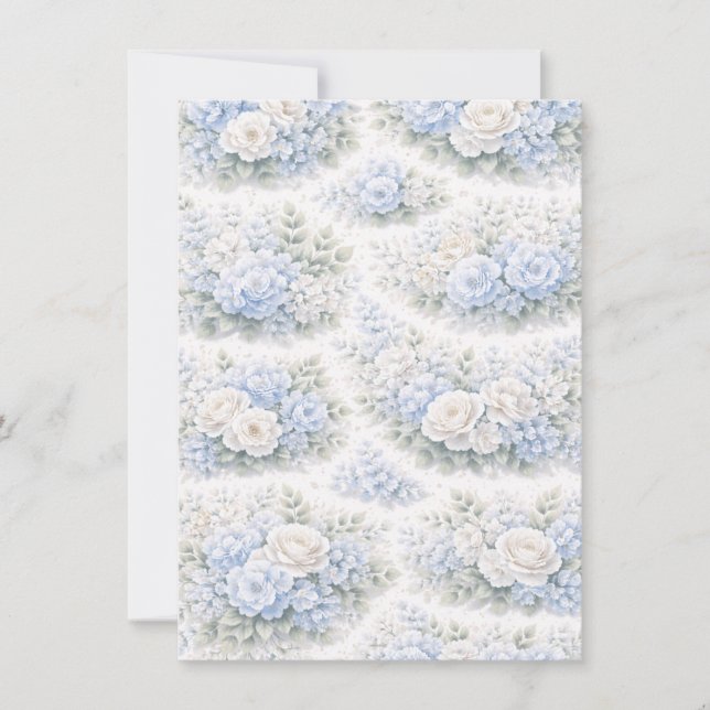 Anúncio SoftBlue Floral Pattern Elegant Romantic Botanical (Frente)
