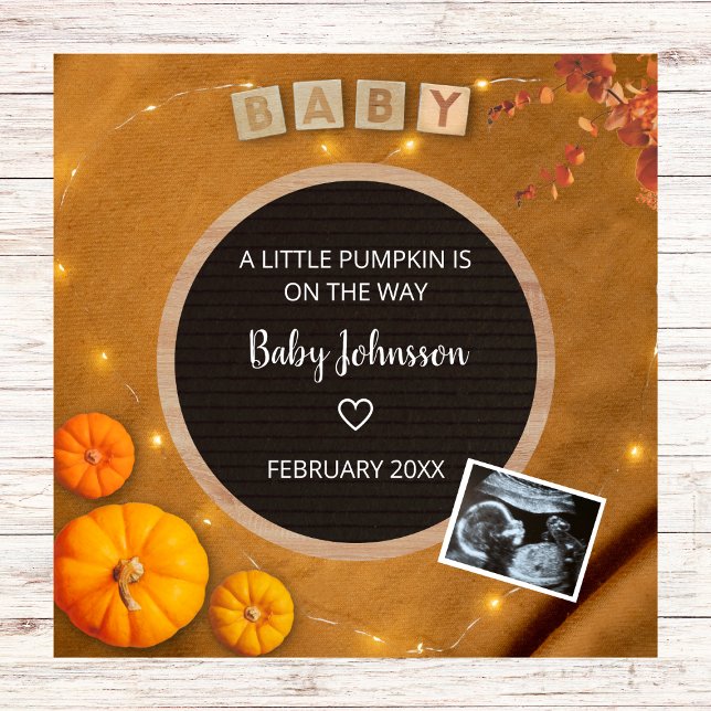 Anúncio Sonograma ultrassonografia Pumpkin Queda Gravidez (pumpkin on the way fall pregnancy announcement pumpkin ultrasound photo sonogram  autumn)