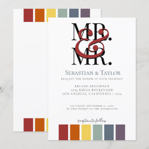 Anúncio Sr. e Sr. Rainbow Gay Elegant Wedding