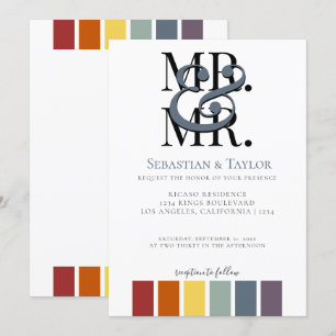 Anúncio Sr. e Sr. Rainbow Gay Elegant Wedding