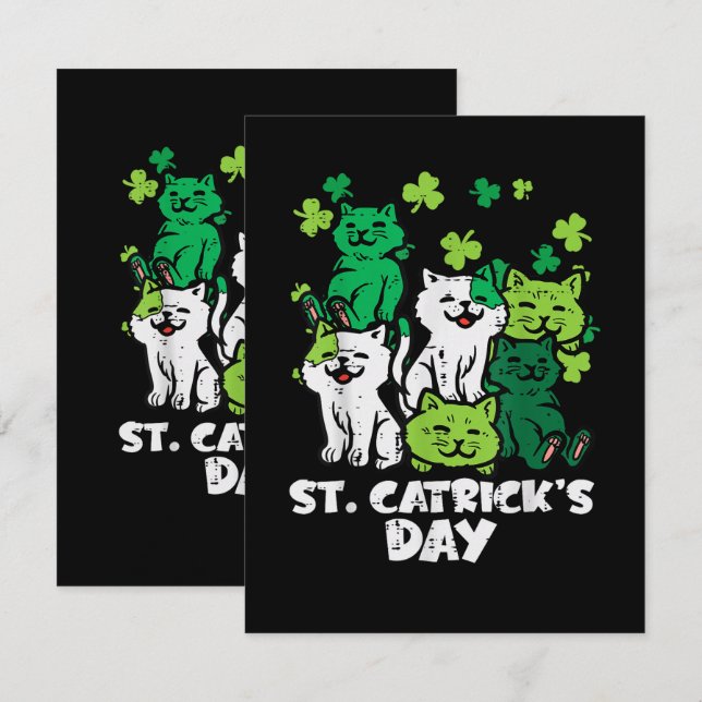 Anúncio St Patricks Catricks Day Cats Saint Pattys (Frente/Verso)