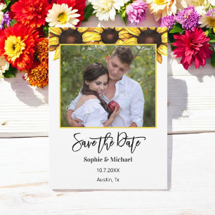 Anúncio Sunflower Save the Date Photo Floral