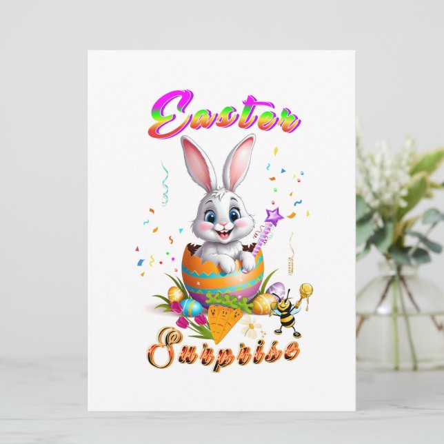 Anúncio Surpresa de Páscoa (Em pé/Frente)