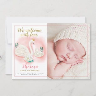 Anúncio Swan Pond Dourado Baby Girl Link Announing